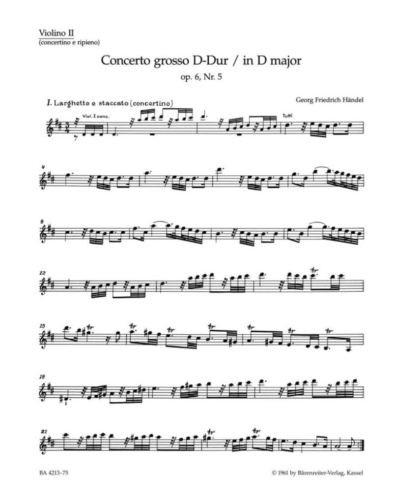Concerto grosso in D major Op.6/5 (HWV 323)